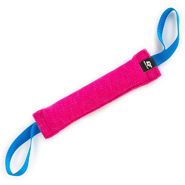 Bull Fit - K9 Dog Bite Tug Toy with 2 Strong Handles - Made of Durable & Tear-Resistant French Linen - Perfect for Tug of War, Fetch & Puppy Training - Ideal for Medium to Large Dogs - Firmly Stitched Pull Toy m Toys Bull Fit Pink 