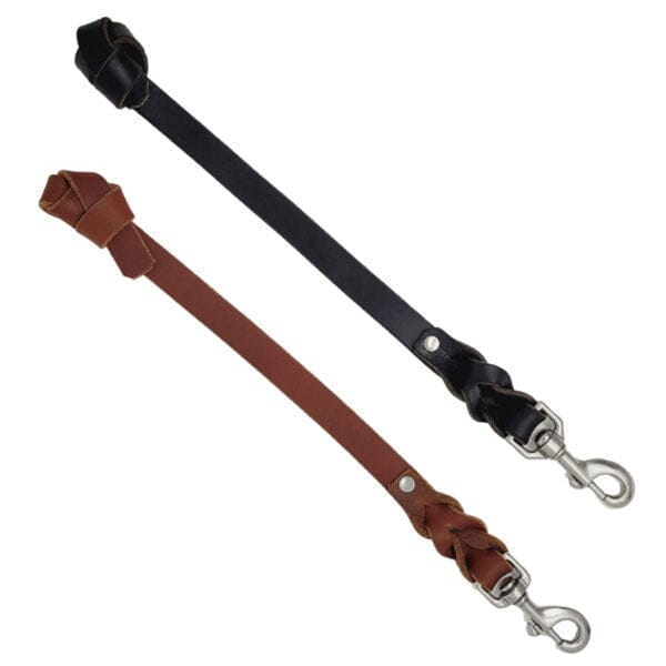 GSS - 12" Leather Pull Tab with Stainless-Steel Clasp Pet Leashes German Shepherd Shop 