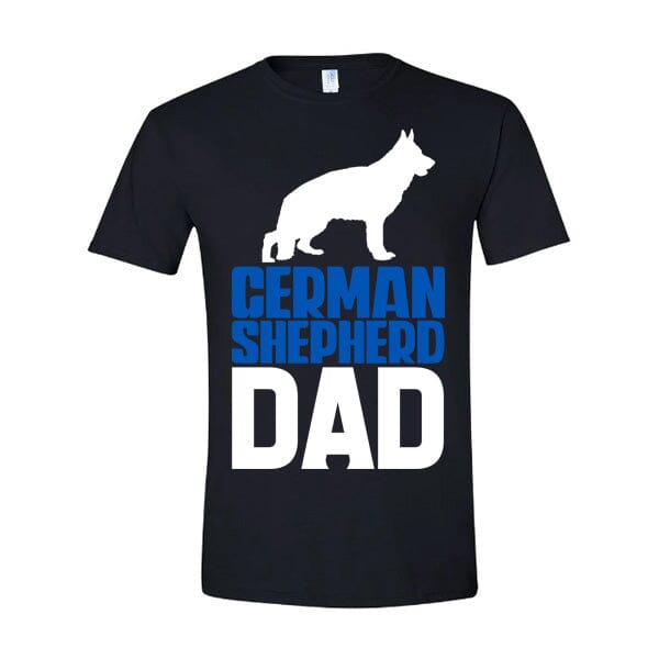 GSS - German Shepherd Dad Blue T-Shirts German Shepherd Shop Gildan Men's Crewneck Black S