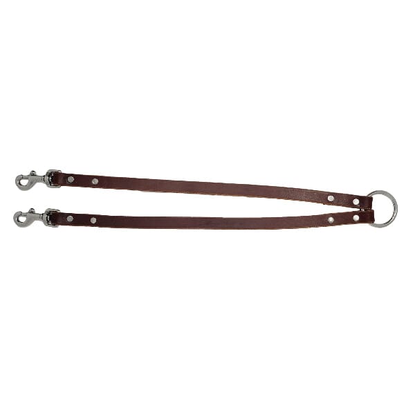 GSS - Heavy Duty Leather Double Coupler Lead with Stainless-Steel Clasp German Shepherd Shop Brown 