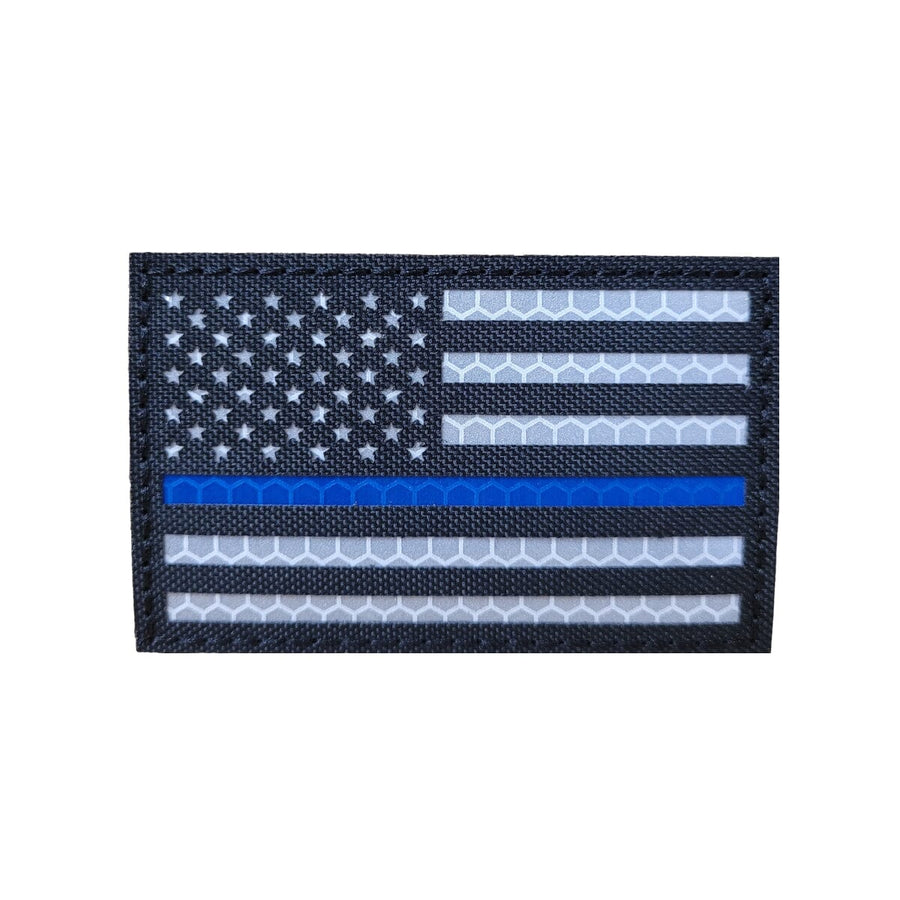 GSS - Infrared Reflective Thin Blue Line American Flag Patch 3.25” x 2” Animals & Pet Supplies German Shepherd Shop 